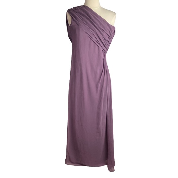 Dessy Collection Smashing Purple Chiffon One Shoulder Bridesmaid Dress Size 00 - Picture 1 of 11